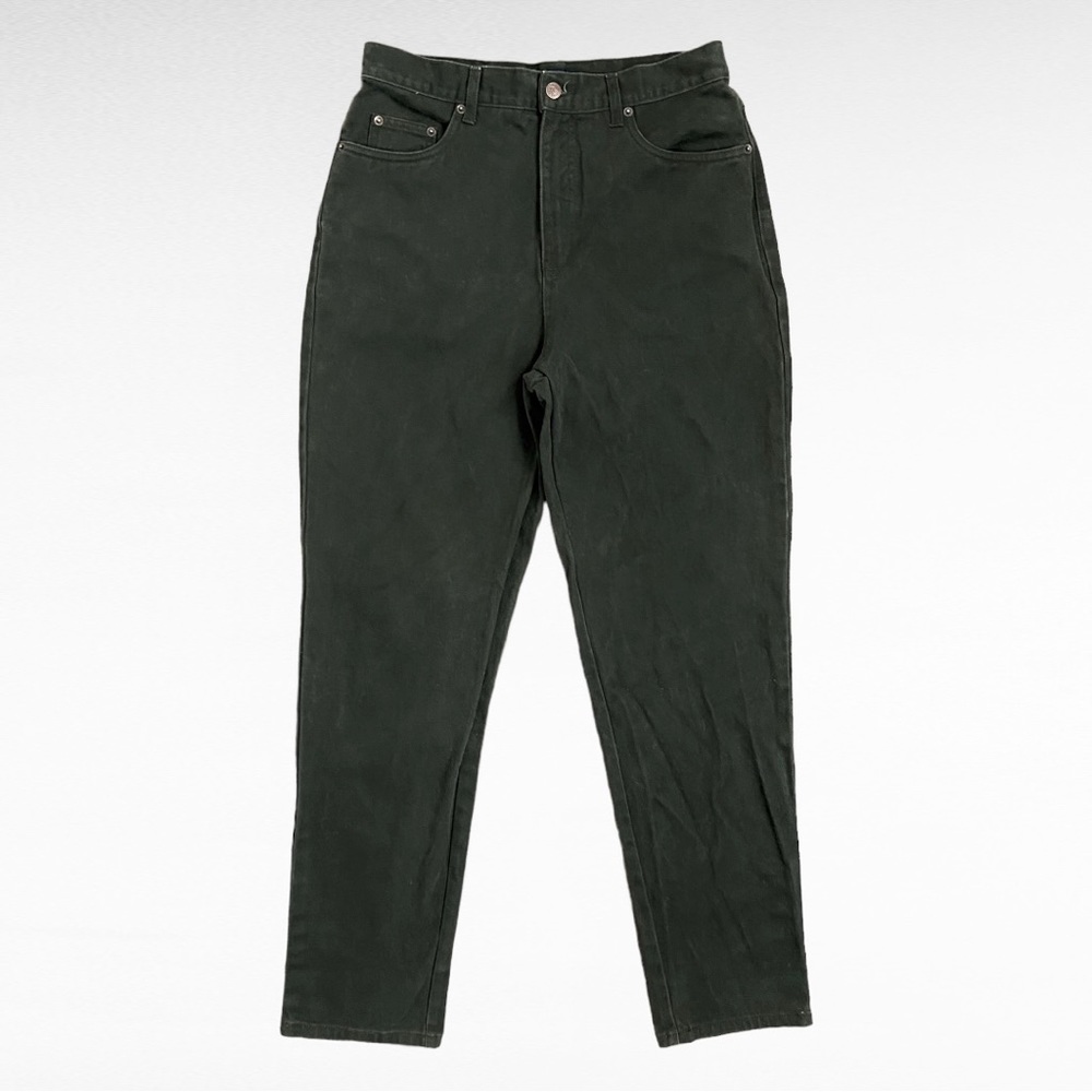 VINTAGE | Bill Blass Seaweed Green High Rise Tapered Leg Easy Fit Y2K Mom Jeans